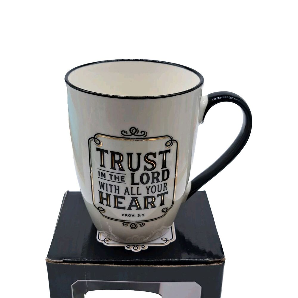 Christian Art Mug Proverbs 3:5 Trust in the Lord With All Your Heart Ceramic Cup